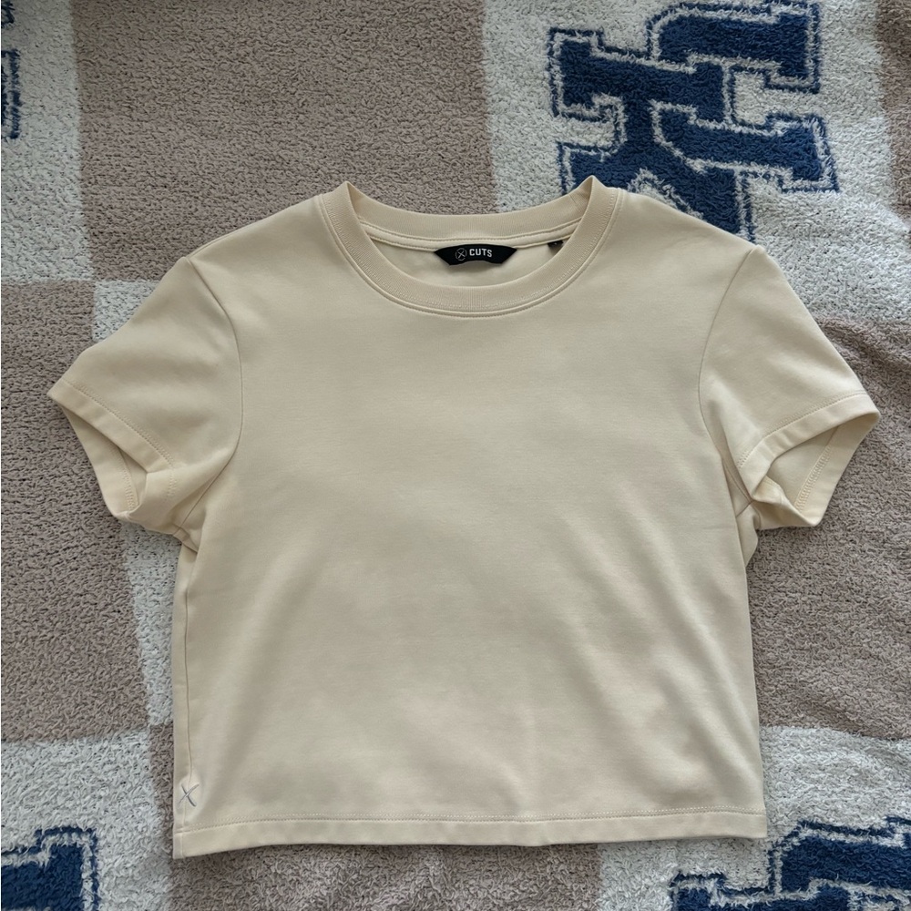 Cuts Beige Crew Neck Tee